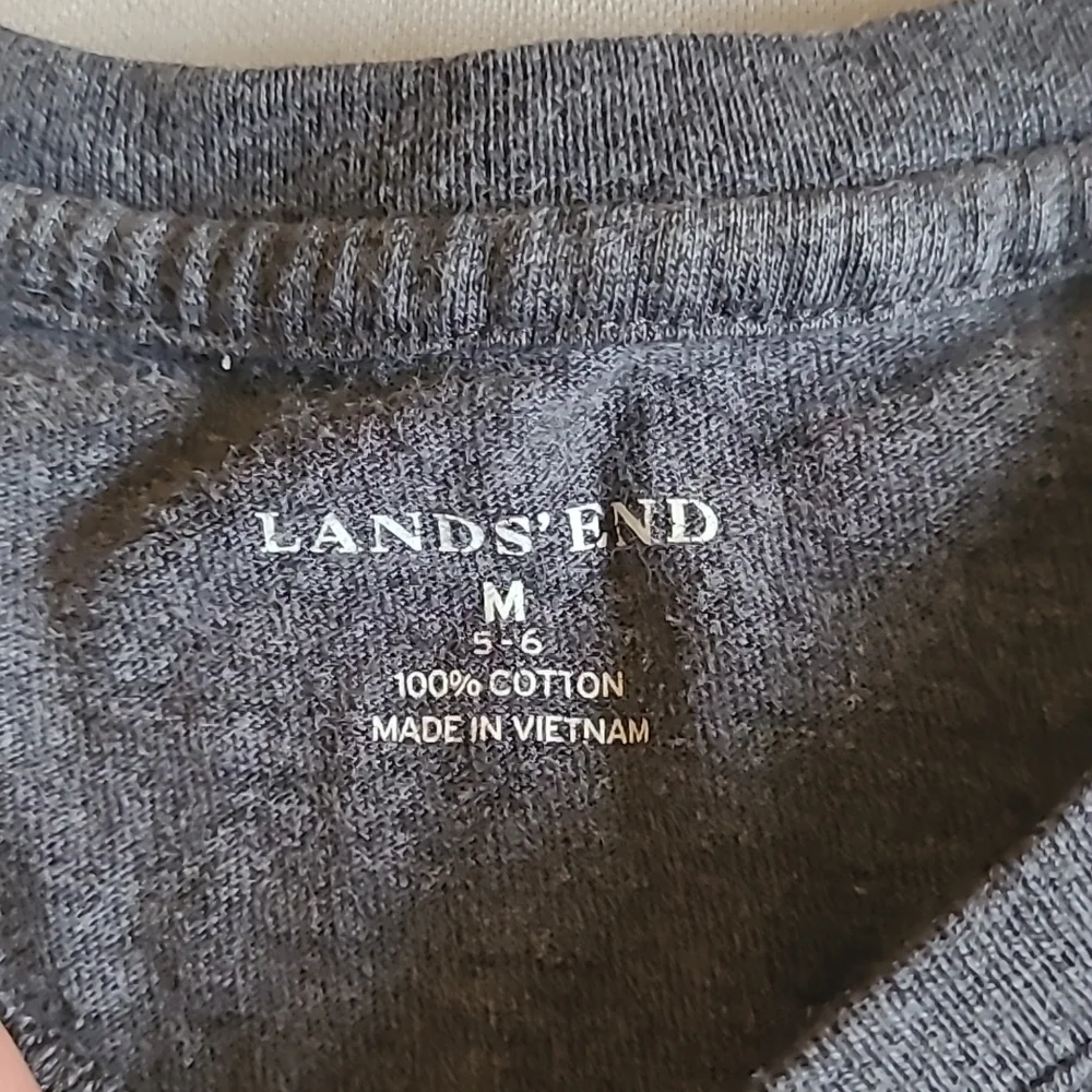 Land's End Gray Tshirt Dress With Diamond Embroidery Size Medium 5-6